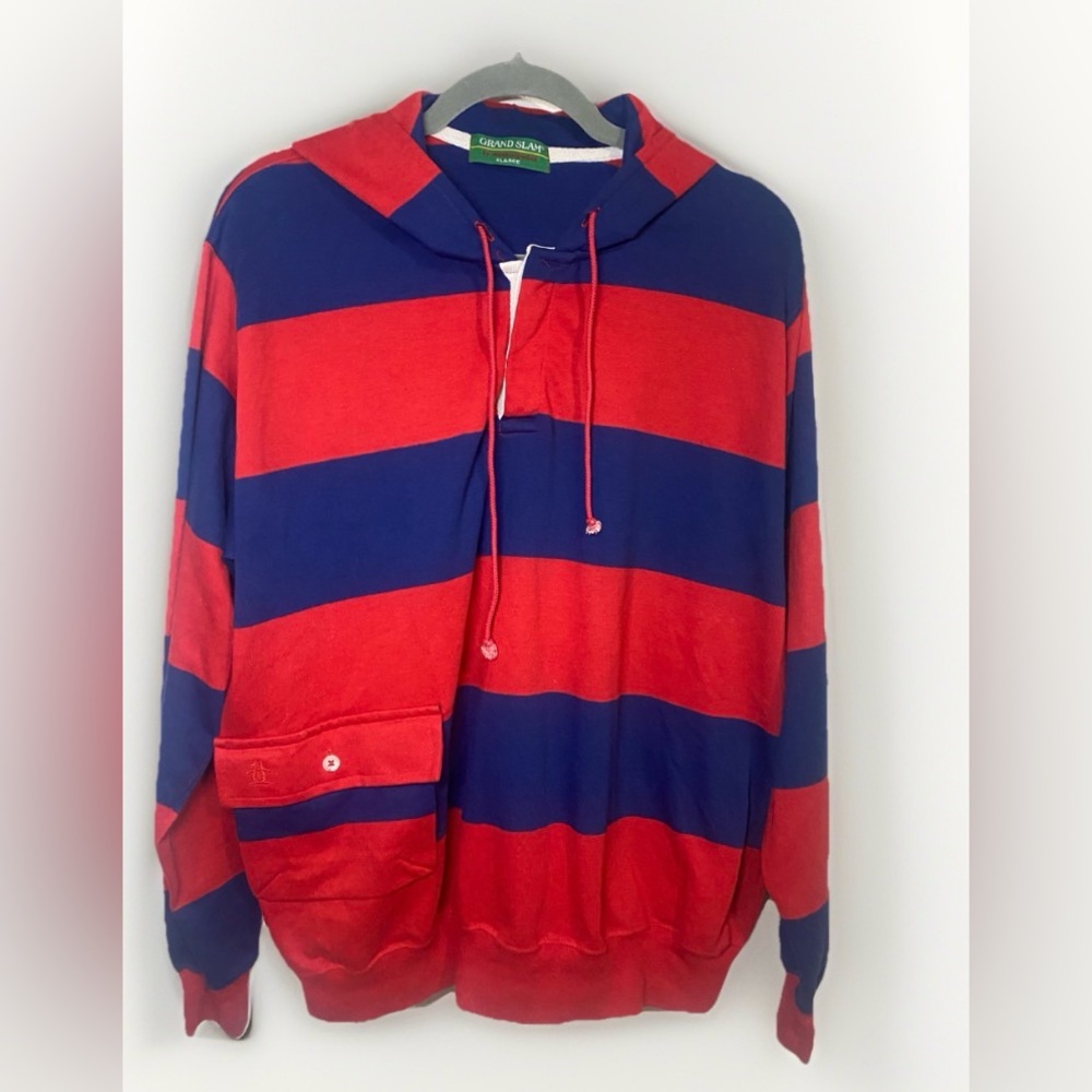 VTG Grand Slam Munsingwear Men’s Rugby Hoodie Striped Long Sleeve XL